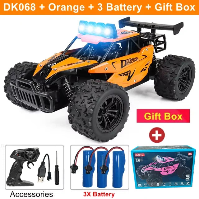 Oike RC Car 1:16 Model With LED Lights Radio Off-road Remote Control Climbing Vehicle Outdoor Cars Drift Race Toys Boys Gifts