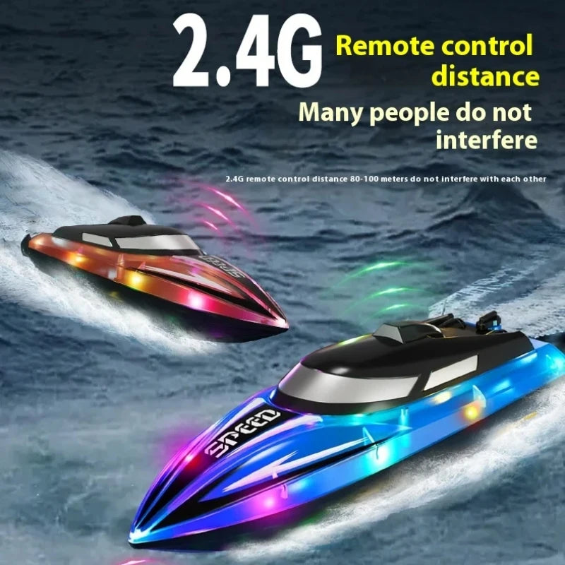 2.4G RC Boats Remote Control Speedboat Water Toy Electric Yacht Boat Double Propeller High Speed RC Ship Children Toys Xmas Gift