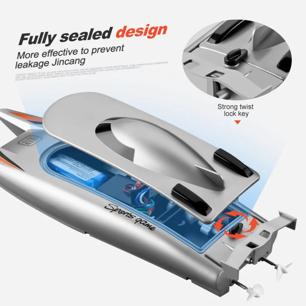 30Km/h Racing Boat 2.4G Radio controlled Rc Boat High Speed Speedboat 20Mins 2Ch Dual Motor Waterproof  Ship Boys Christmas gift