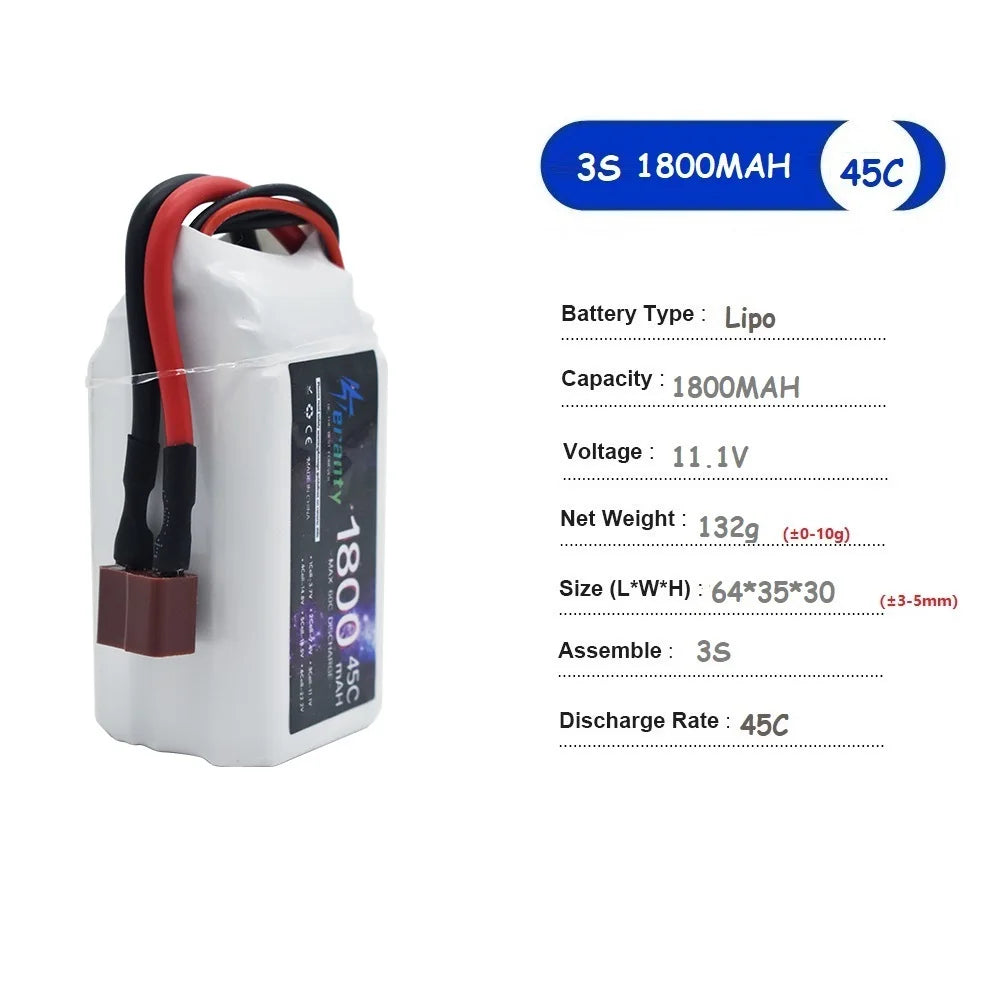 11.1V LiPo Battery 3S 1500mah 1800mAh 2200mah 2600mAh 3000mAh 3300mAh Deans T Connector XT60 For RC Car FPV Racing Drone
