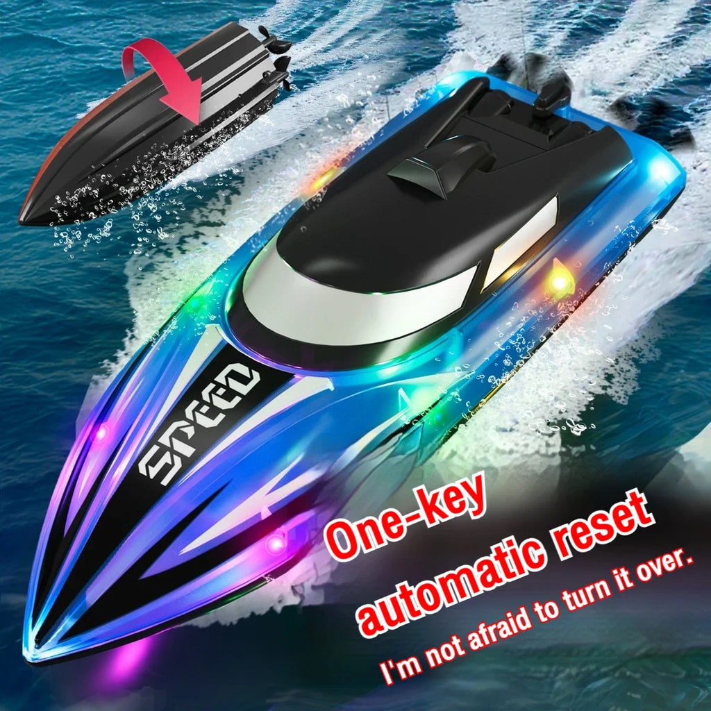 2.4G RC Boats Remote Control Speedboat Water Toy Electric Yacht Boat Double Propeller High Speed RC Ship Children Toys Xmas Gift