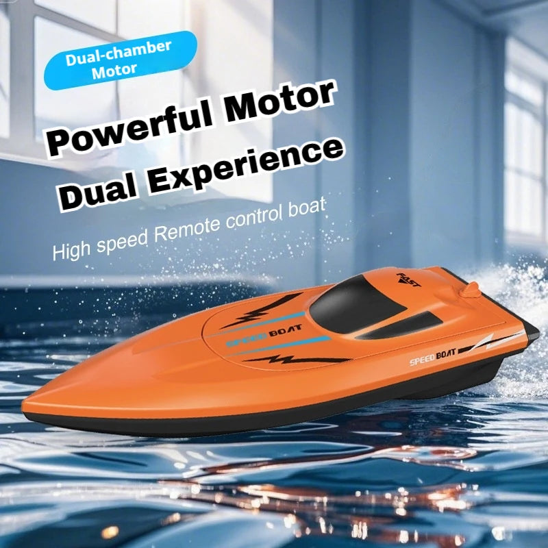 High Speed RC Boat Remote Control - Waterproof Kids Pool Racing Toy for Outdoor Lakes & Ponds Ideal Birthday Gifts For Kids Boys