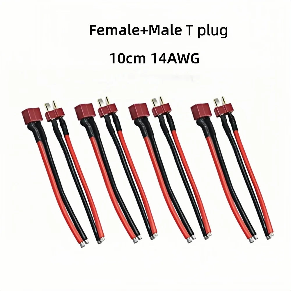 4pcs XT60 Battery Male Female Connector Plug - 10cm 14AWG Silicone Wire Cable for RC Airplane Lipo Battery ESC FPV Drone Expand