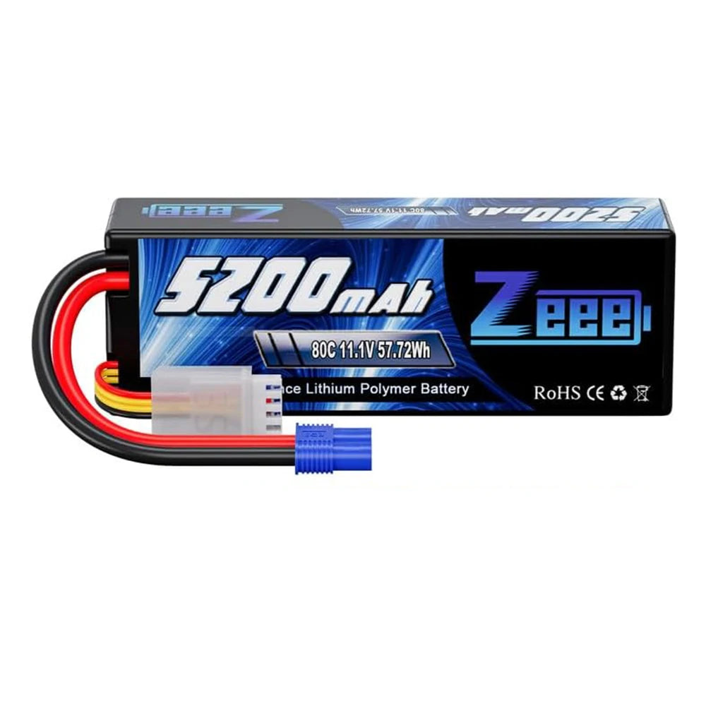 1/2pcs Zeee 3S 5200mAh Lipo Battery 11.1V 80C with T/XT60/EC3/5 Plug Hardcase for RC Car Buggy Truck FPV Drone RC Model Parts