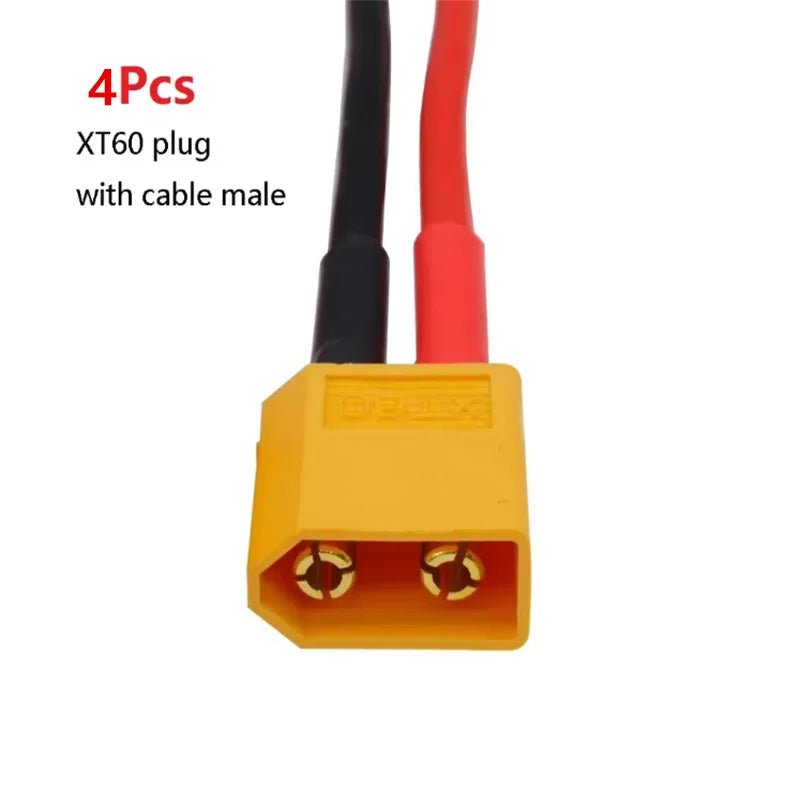 4pcs XT60 Battery Male Female Connector Plug - 10cm 14AWG Silicone Wire Cable for RC Airplane Lipo Battery ESC FPV Drone Expand