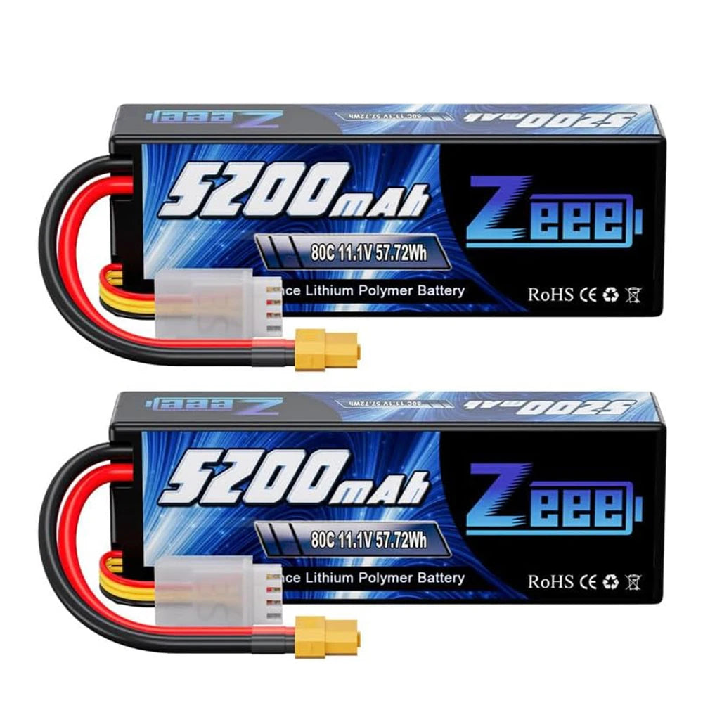 1/2pcs Zeee 3S 5200mAh Lipo Battery 11.1V 80C with T/XT60/EC3/5 Plug Hardcase for RC Car Buggy Truck FPV Drone RC Model Parts