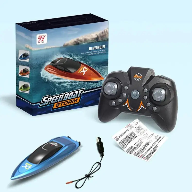 Kids Mini RC Boat Electric Speedboat Summer Water Play High-Speed Racing Boat Submarine Boys Toy