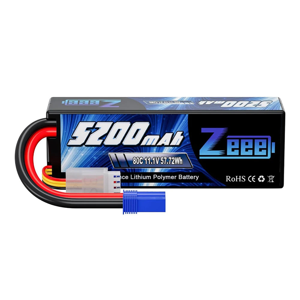 1/2pcs Zeee 3S 5200mAh Lipo Battery 11.1V 80C with T/XT60/EC3/5 Plug Hardcase for RC Car Buggy Truck FPV Drone RC Model Parts
