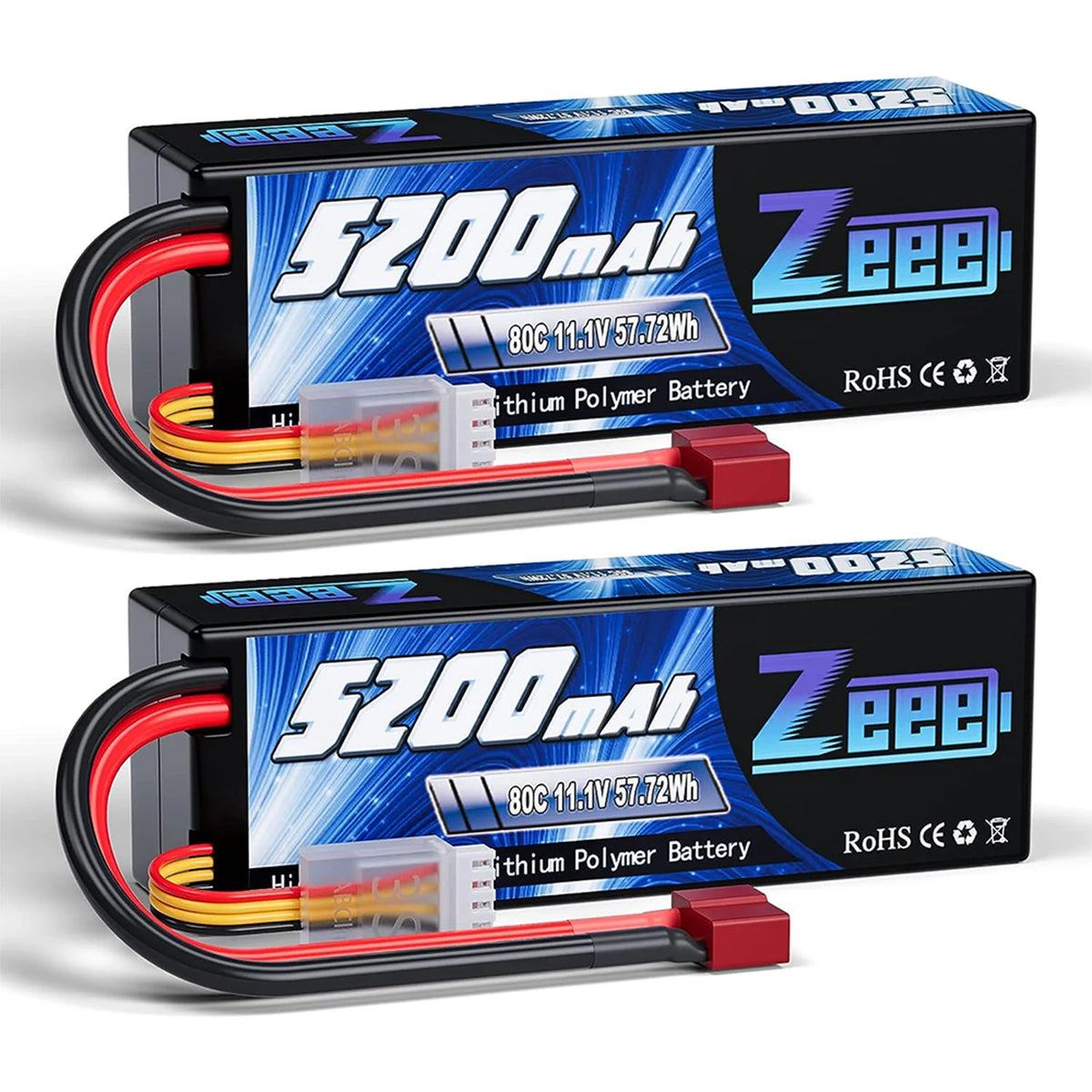 1/2pcs Zeee 3S 5200mAh Lipo Battery 11.1V 80C with T/XT60/EC3/5 Plug Hardcase for RC Car Buggy Truck FPV Drone RC Model Parts