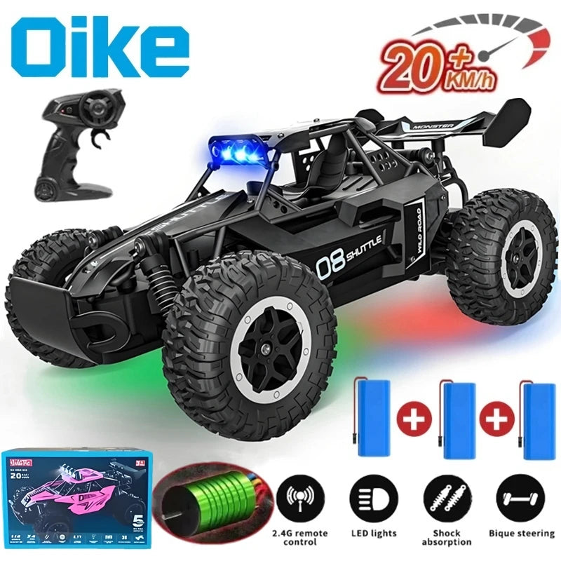 Oike RC Car 1:16 Model With LED Lights Radio Off-road Remote Control Climbing Vehicle Outdoor Cars Drift Race Toys Boys Gifts
