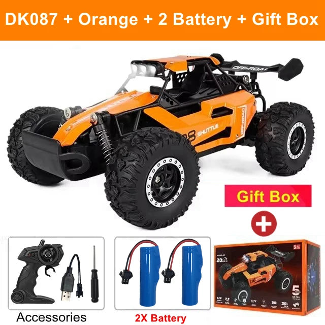 ZWN 1:16/1:20 2.4G Model RC Car With LED Light 2WD Off-road Remote Control Climbing Vehicle Outdoor Cars Toy Gifts for Kids