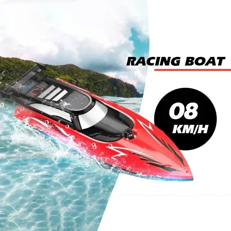 RC Boat With LED Lights 2.4G RC Boat RC Boat Kids Toy for Pools and Lakes Long Run Time Toys for Boys Children Birthday Gifts