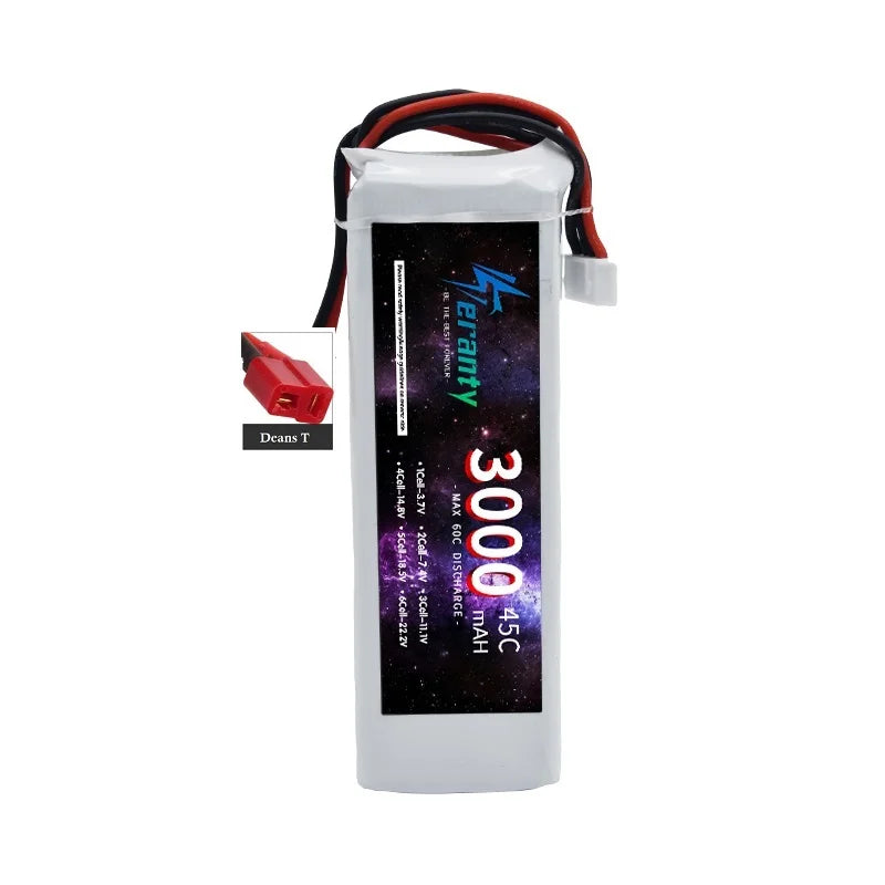 11.1V LiPo Battery 3S 1500mah 1800mAh 2200mah 2600mAh 3000mAh 3300mAh Deans T Connector XT60 For RC Car FPV Racing Drone