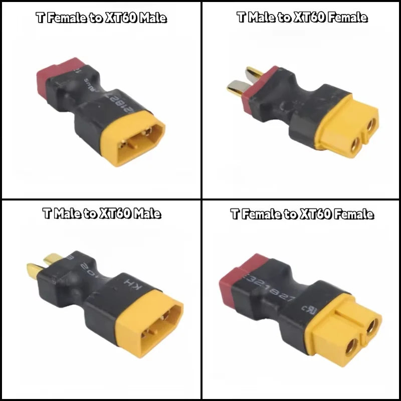 T Plug to XT60 Male Female Adapter Connector for RC Lipo Battery FPV Drone Helicopter Quadcopter