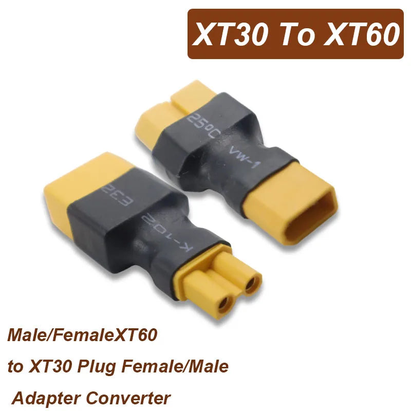 XT60 to XT30 Plug Adapter Converter Connector Male/Female for FPV Drone RC Lipo Battery Charger ESC Accessory Drone Parts DIY