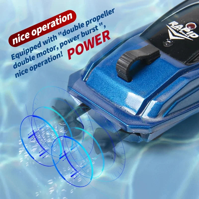 Kids Mini RC Boat Electric Speedboat Summer Water Play High-Speed Racing Boat Submarine Boys Toy