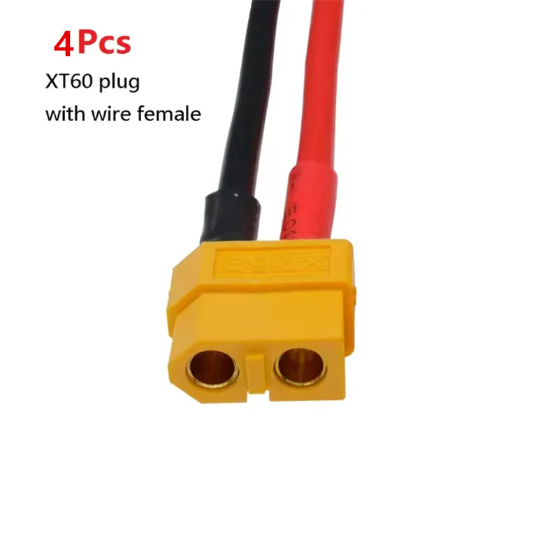 4pcs XT60 Battery Male Female Connector Plug - 10cm 14AWG Silicone Wire Cable for RC Airplane Lipo Battery ESC FPV Drone Expand