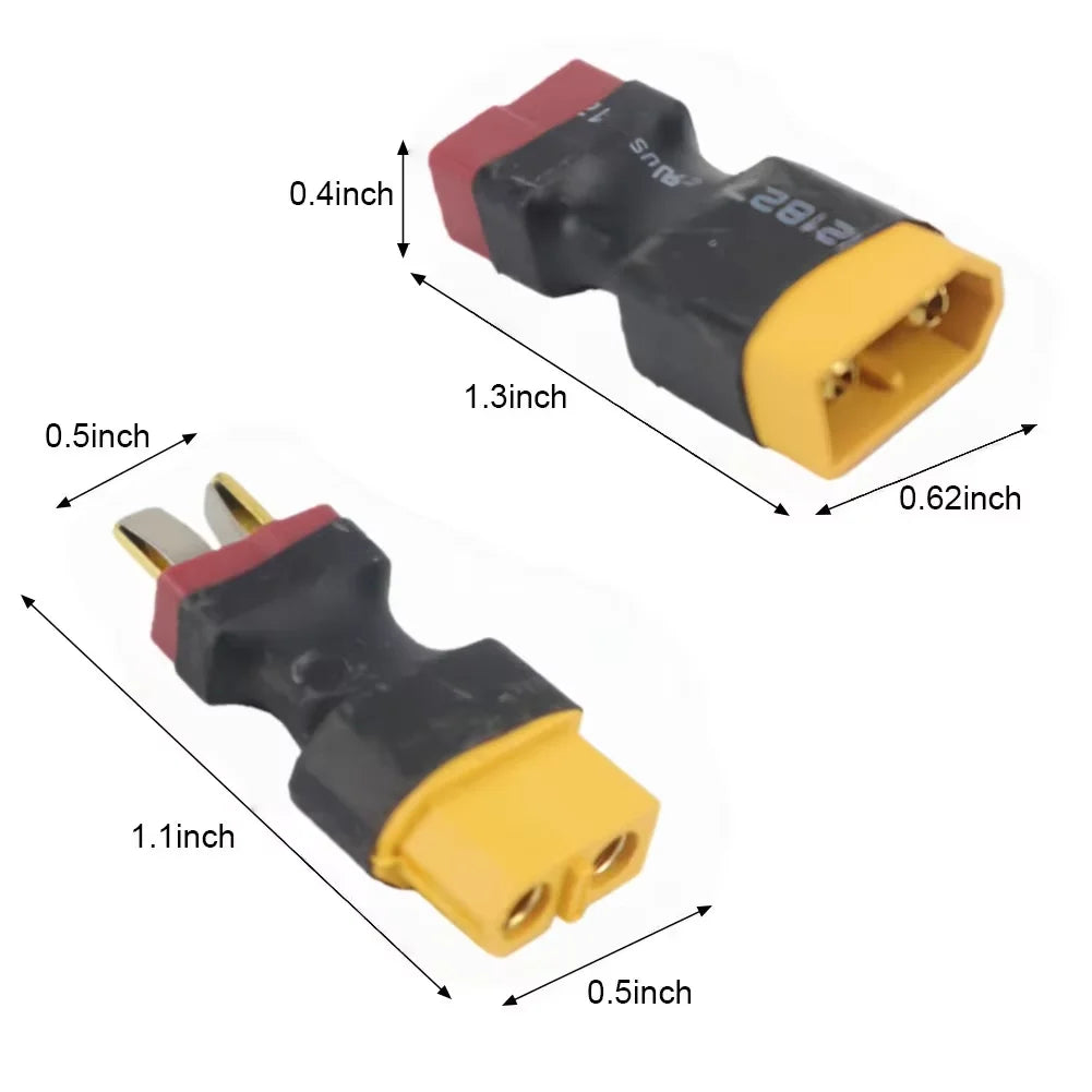 T Plug to XT60 Male Female Adapter Connector for RC Lipo Battery FPV Drone Helicopter Quadcopter