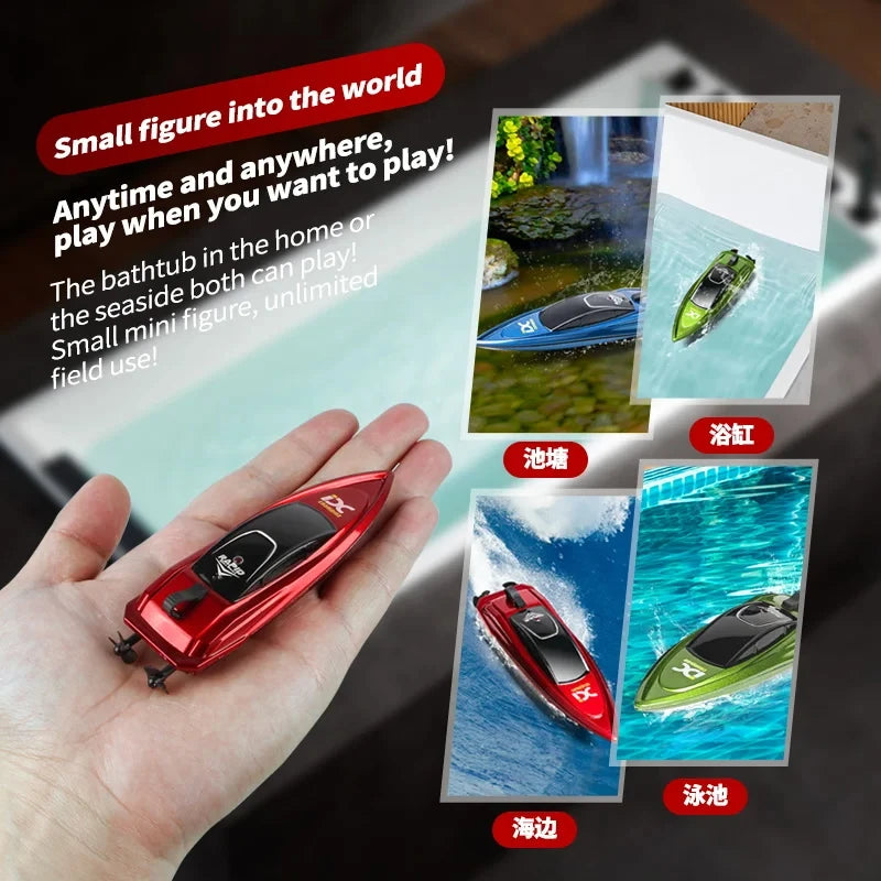 Kids Mini RC Boat Electric Speedboat Summer Water Play High-Speed Racing Boat Submarine Boys Toy