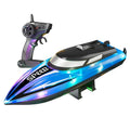 Rc Boat with Colorful Led Light Electric High-Speed Toy Waterproof Racing Remote Control Speedboat Competitive Toy Boy Kids Gift