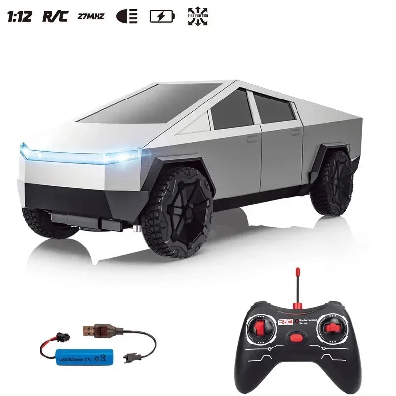 RC Cybertruck Pickup 4WD Off-Road Remote Control Car, 27Mhz High-Speed Dual Motor Truck,Fall-Resistant Simulation Car Model