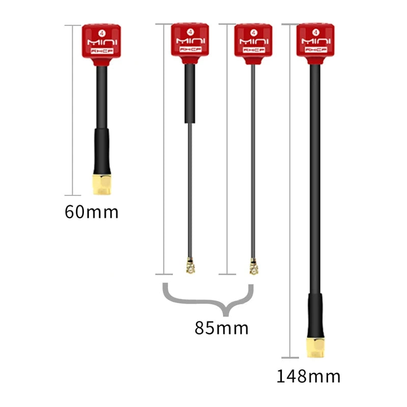 5.8G Lollipop 4 RHCP Antenna high gain 2.8Dbi FPV Transmitter/Receiver SMA/RP-SMA/MMCX/UFL Antenna for RC FPV racing drone part