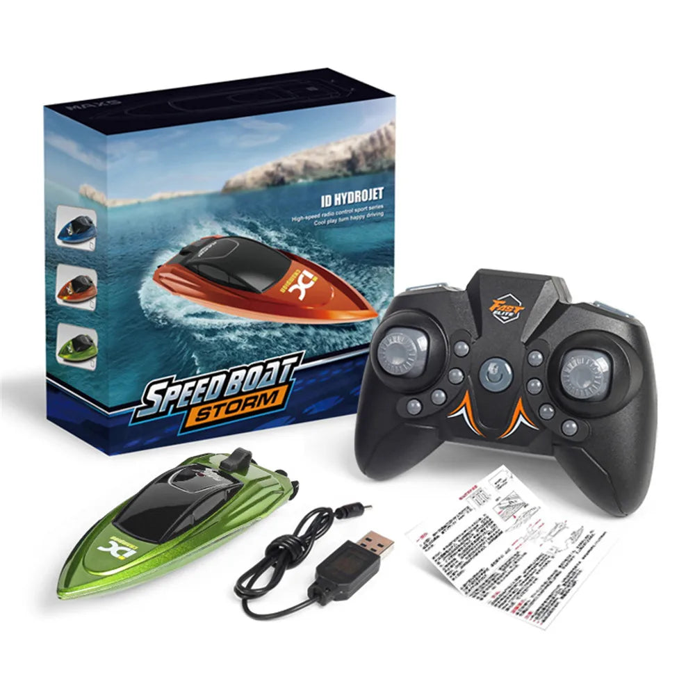 Kids Mini RC Boat Electric Speedboat Summer Water Play High-Speed Racing Boat Submarine Boys Toy